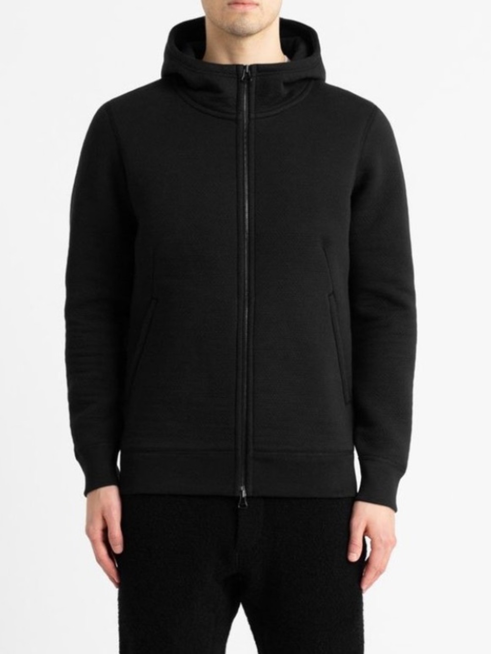 Wings + Horns Cabin Fleece Heavyweight Full Zip Hoodie Jacket Black Size XL